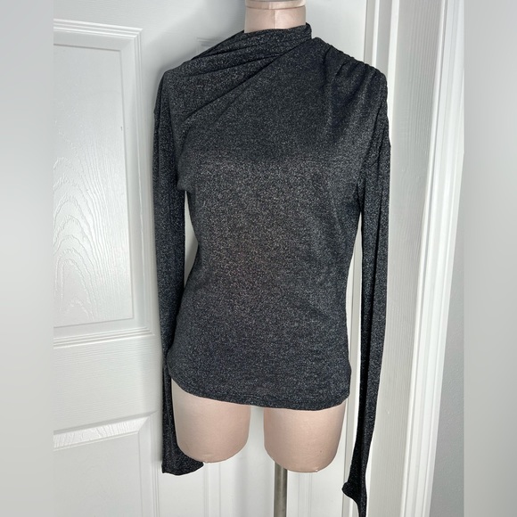 Patricia Pepe Mock-neck Black Sparkle Long sleeve Women’s Top Sz EUR 44 - Picture 5 of 8
